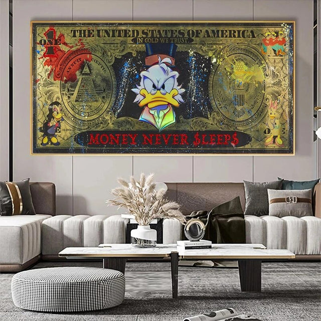 ChandeliersDecor.com-Scrooge McDuck Wall Art-Disney's Scrooge & Donald Dollar Canvas Wall Art