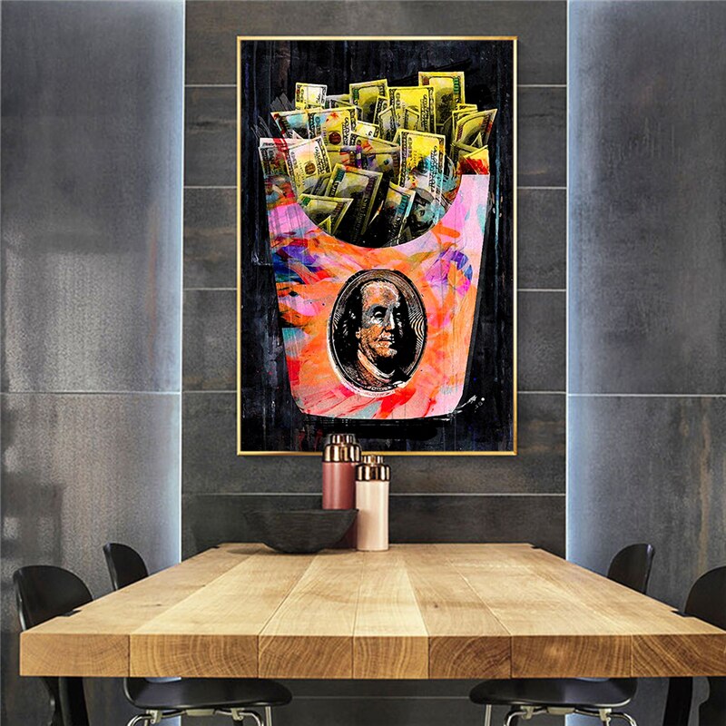 ChandeliersDecor.com-Wall Posters-Dollars in Bag Canvas Wall Art