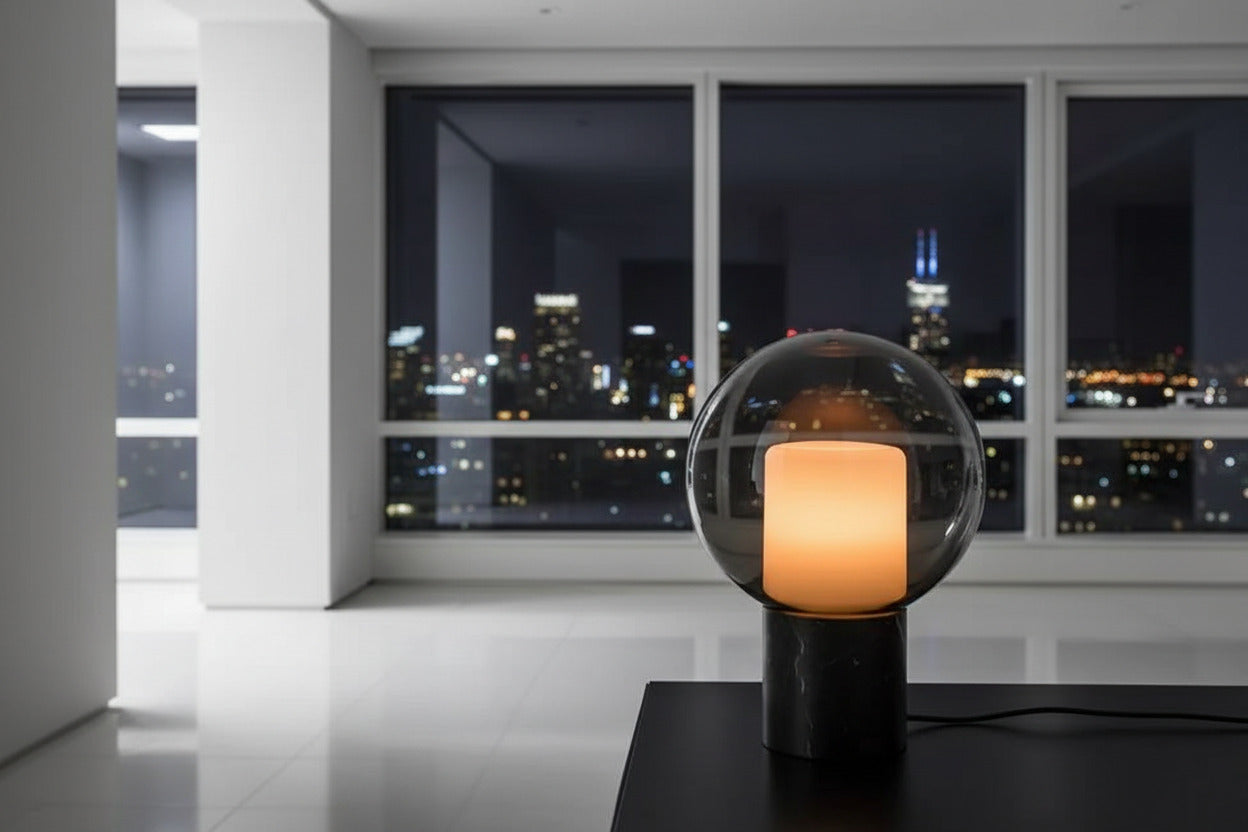 Dome Evedal Glass Table Lamp-ChandeliersDecor.com