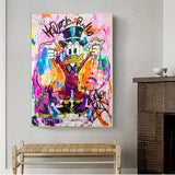 ChandeliersDecor.com-Wall Posters-Donald Duck Rich Money Canvas Wall Art