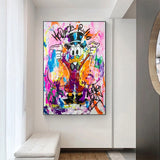 ChandeliersDecor.com-Wall Posters-Donald Duck Rich Money Canvas Wall Art