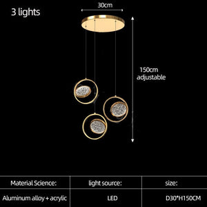 ChandeliersDecor.com-Staircase Chandelier-Double Rings Staircase Chandelier: Luxury Lighting Fixture