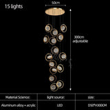 ChandeliersDecor.com-Staircase Chandelier-Double Rings Staircase Chandelier: Luxury Lighting Fixture