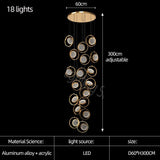 ChandeliersDecor.com-Staircase Chandelier-Double Rings Staircase Chandelier: Luxury Lighting Fixture