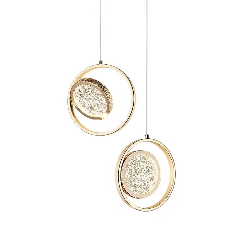 ChandeliersDecor.com-Staircase Chandelier-Double Rings Staircase Chandelier: Luxury Lighting Fixture