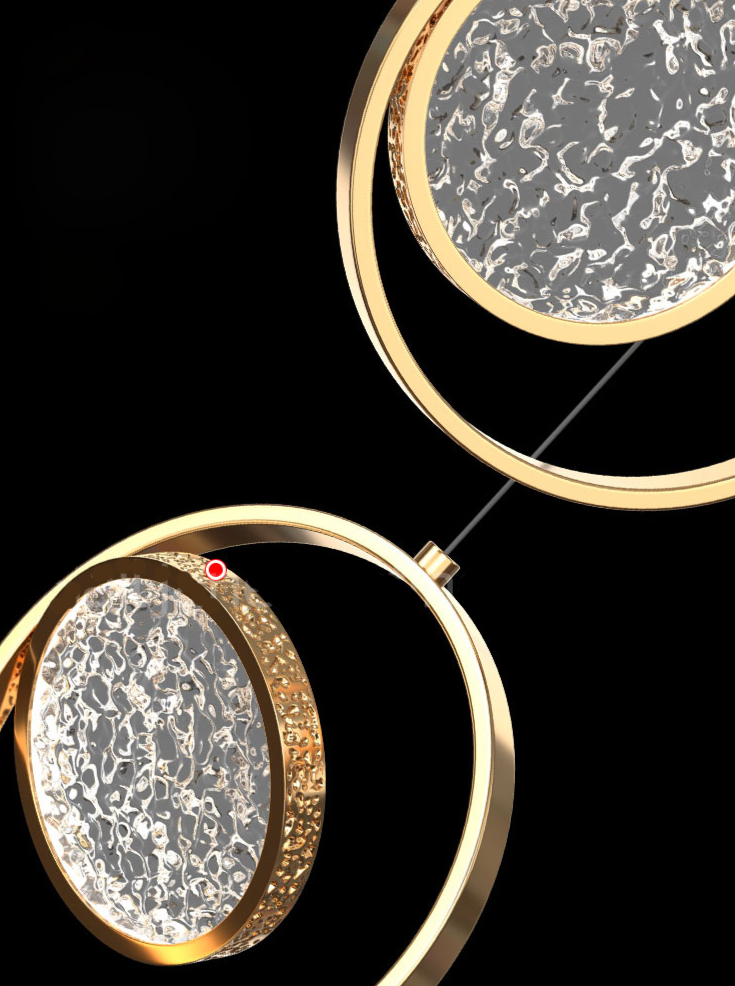 ChandeliersDecor.com-Staircase Chandelier-Double Rings Staircase Chandelier: Luxury Lighting Fixture