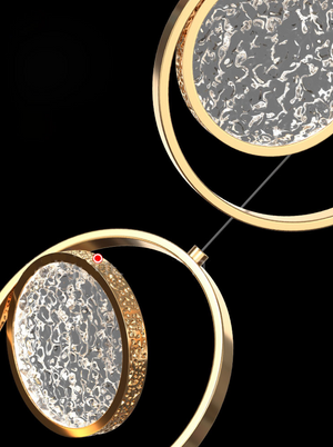ChandeliersDecor.com-Staircase Chandelier-Double Rings Staircase Chandelier: Luxury Lighting Fixture