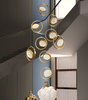 ChandeliersDecor.com-Staircase Chandelier-Double Rings Staircase Chandelier: Luxury Lighting Fixture