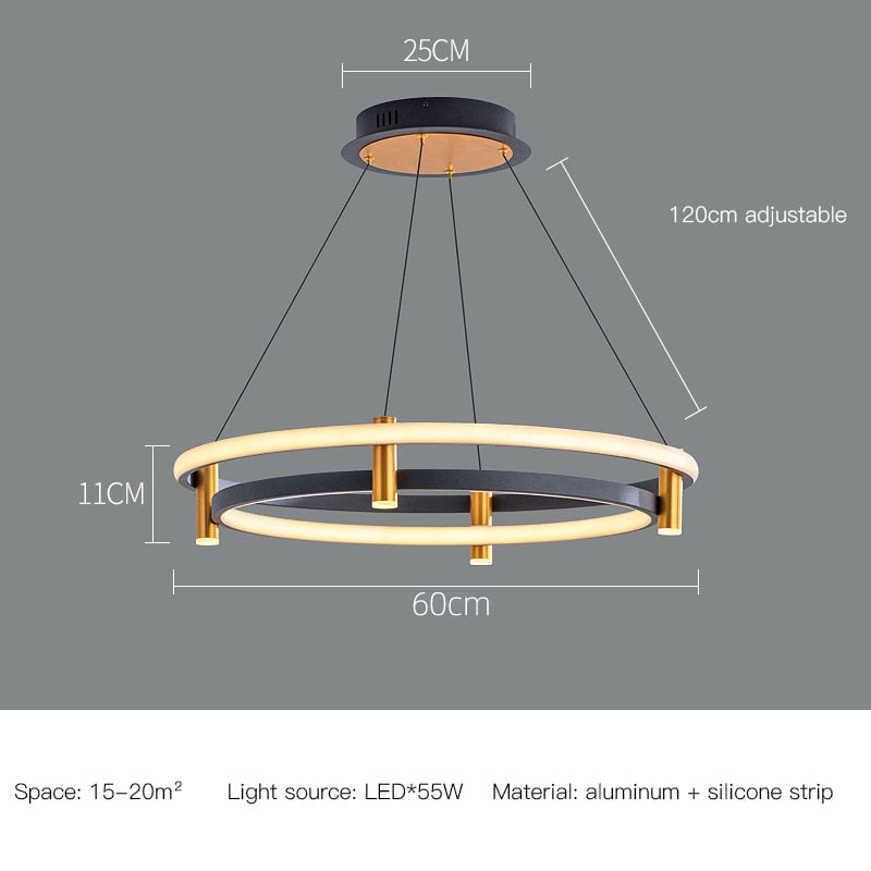 ChandeliersDecor.com-Chandeliers-Dual Ring LED Chandelier: Exquisite Lighting Fixture