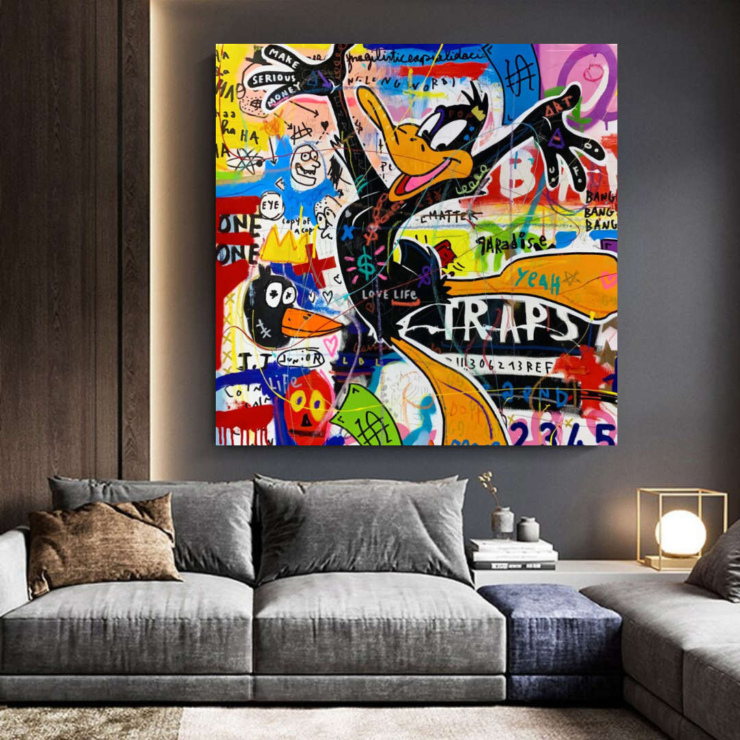 ChandeliersDecor.com-Wall Posters-Duffy Duck Graffiti Canvas Wall Art