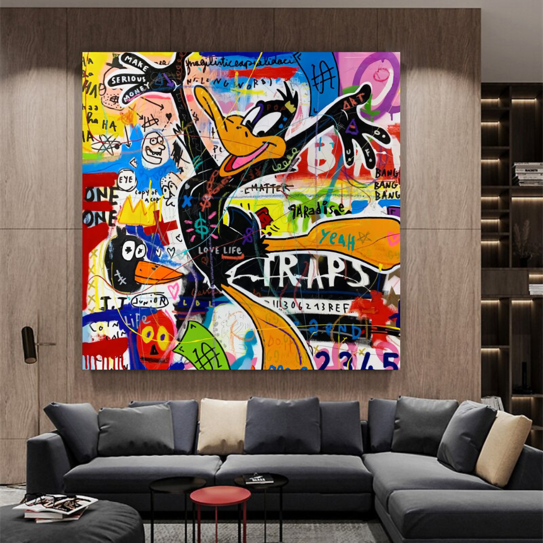 ChandeliersDecor.com-Wall Posters-Duffy Duck Graffiti Canvas Wall Art