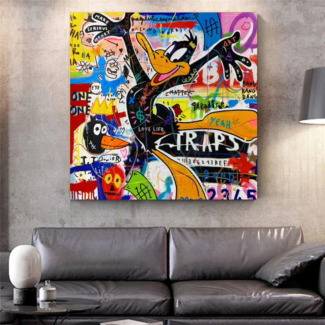 ChandeliersDecor.com-Wall Posters-Duffy Duck Graffiti Canvas Wall Art