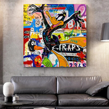 ChandeliersDecor.com-Wall Posters-Duffy Duck Graffiti Canvas Wall Art