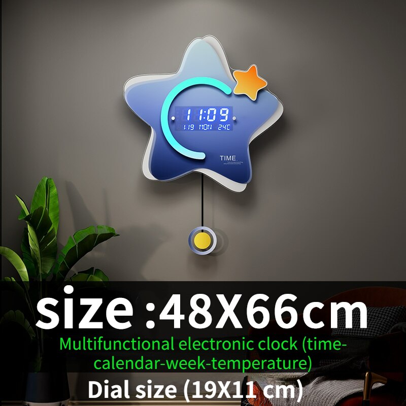 ChandeliersDecor.com-Wall Clocks-Electronic Star Wall Clock