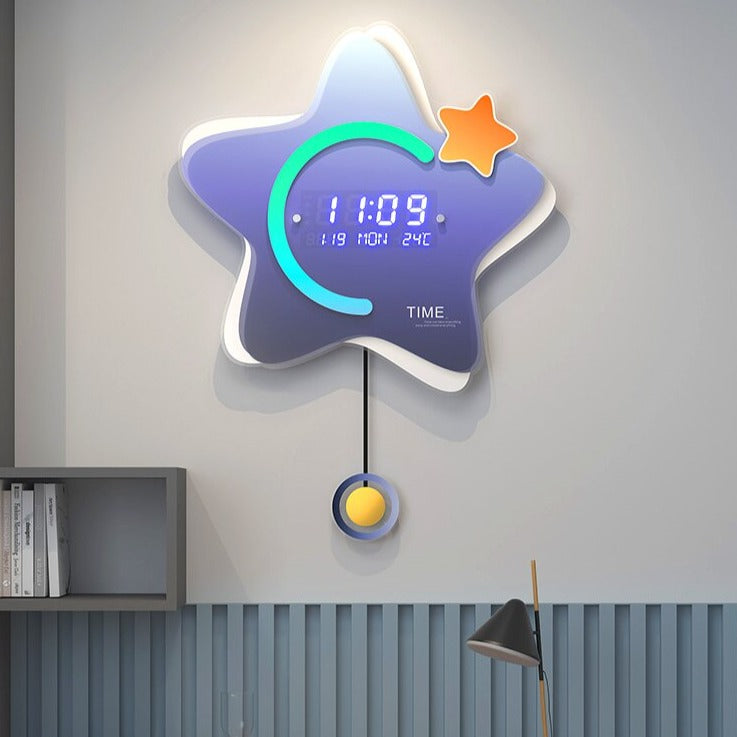 ChandeliersDecor.com-Wall Clocks-Electronic Star Wall Clock