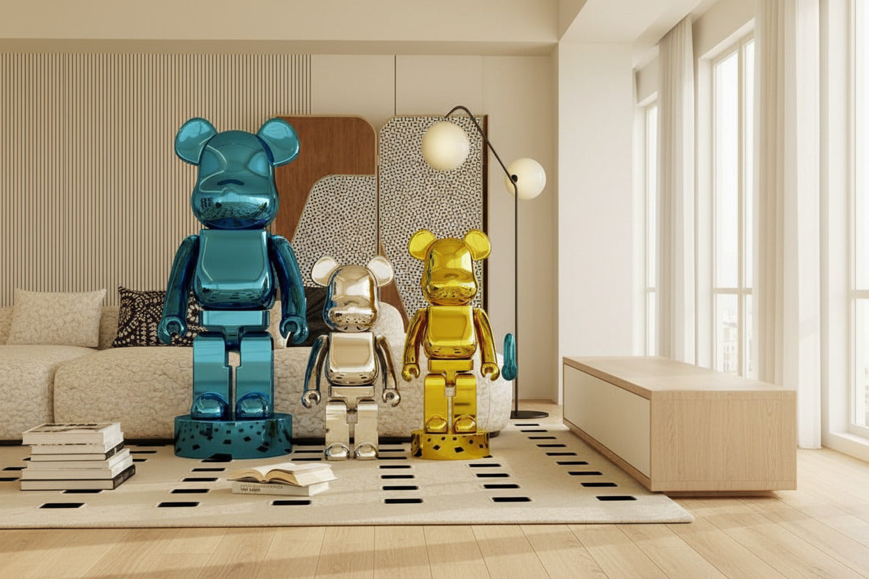 ChandeliersDecor.com-Bearbrick Statues-Electroplating Multicolour Bearbrick Statue Large