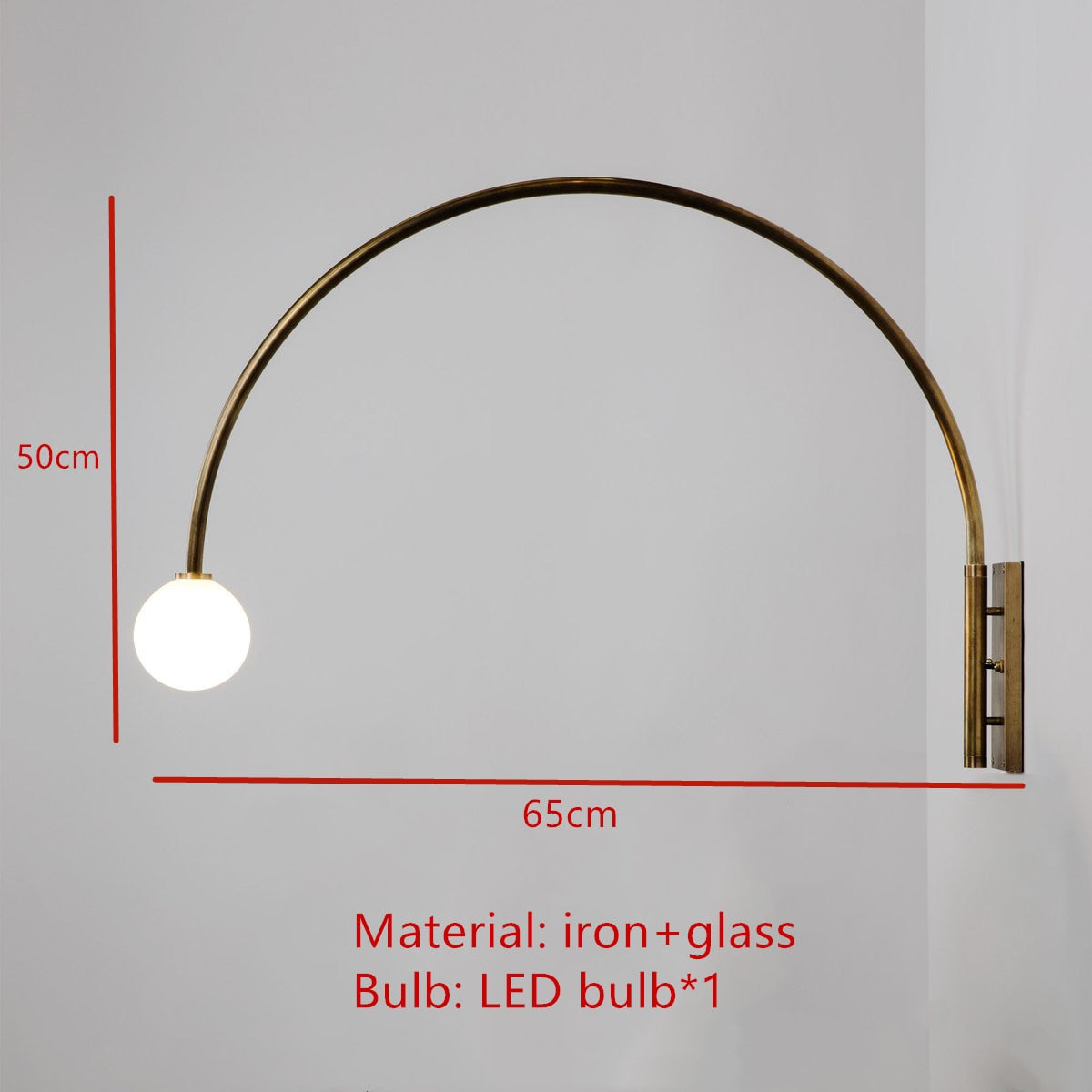 ChandeliersDecor.com-Wall Lights-Elegant Gold Arched LED Wall Sconce - Illuminate in Style