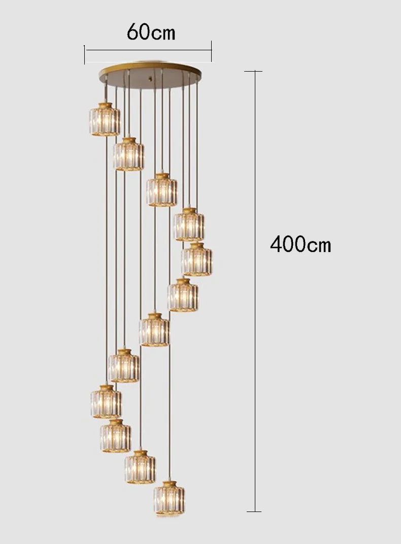 ChandeliersDecor.com-Staircase Chandelier-Elevate Your Space with the Acrylic Crystal Staircase Chandelier Lighting