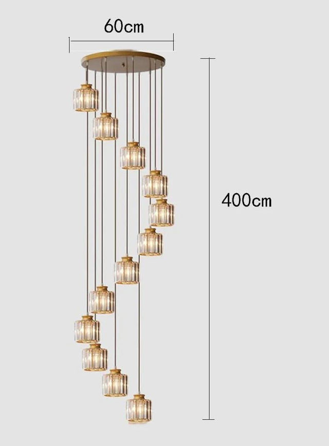 Acrylic Crystal Staircase Chandelier Lighting-ChandeliersDecor.com