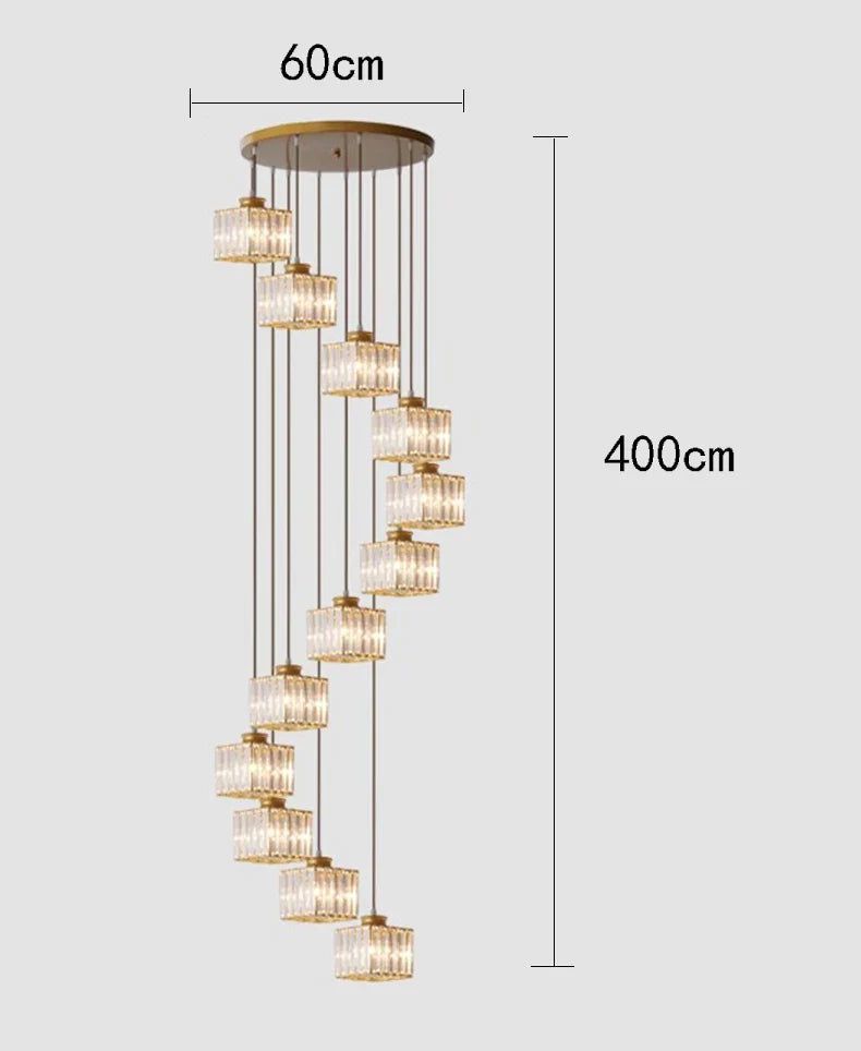 ChandeliersDecor.com-Staircase Chandelier-Elevate Your Space with the Acrylic Crystal Staircase Chandelier Lighting