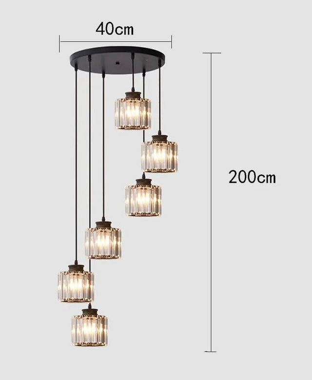 Acrylic Crystal Staircase Chandelier Lighting-ChandeliersDecor.com