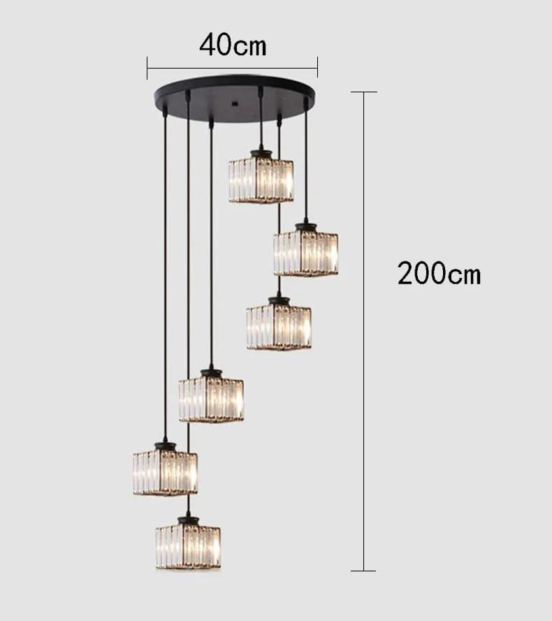 Acrylic Crystal Staircase Chandelier Lighting-ChandeliersDecor.com