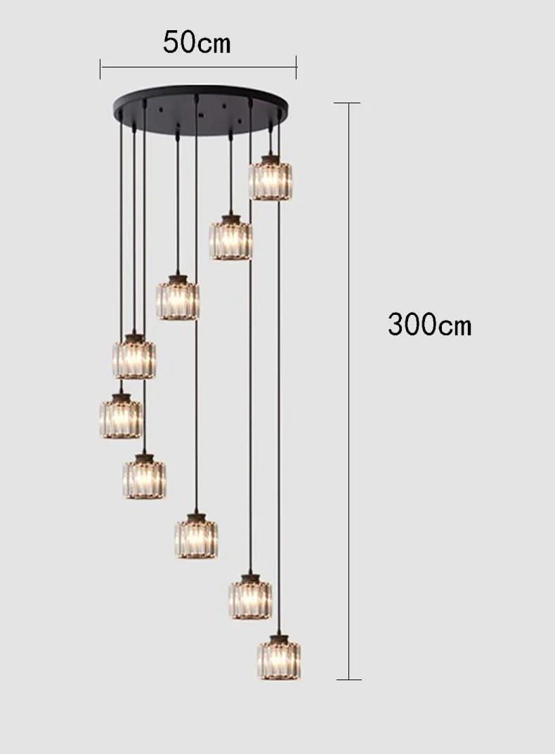 Acrylic Crystal Staircase Chandelier Lighting-ChandeliersDecor.com