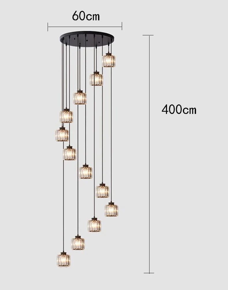 ChandeliersDecor.com-Staircase Chandelier-Elevate Your Space with the Acrylic Crystal Staircase Chandelier Lighting