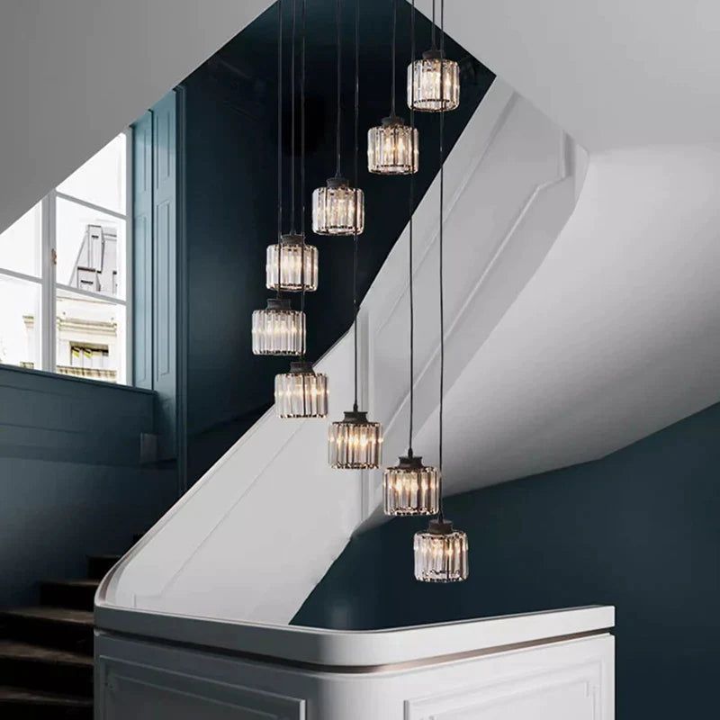 ChandeliersDecor.com-Staircase Chandelier-Elevate Your Space with the Acrylic Crystal Staircase Chandelier Lighting