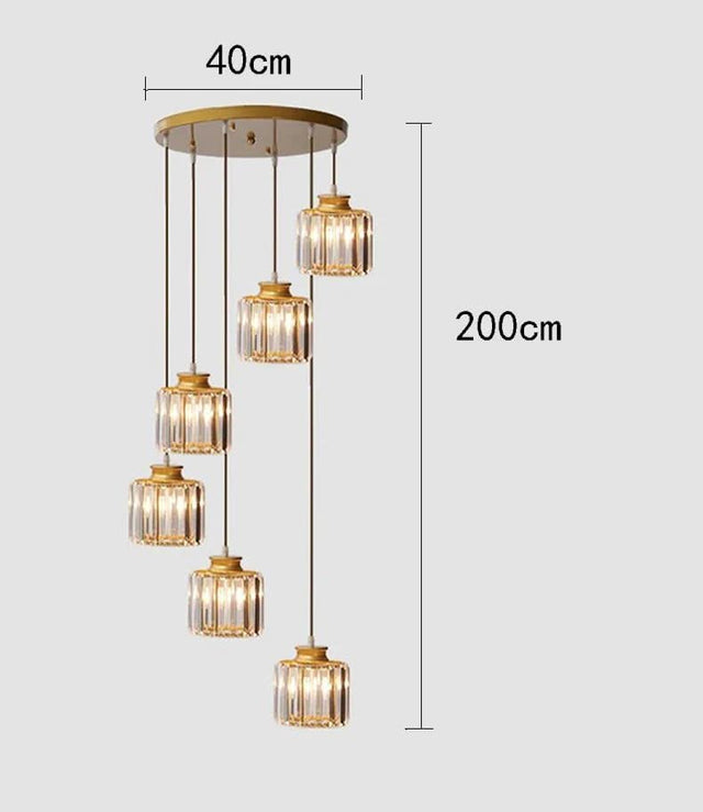 Acrylic Crystal Staircase Chandelier Lighting-ChandeliersDecor.com