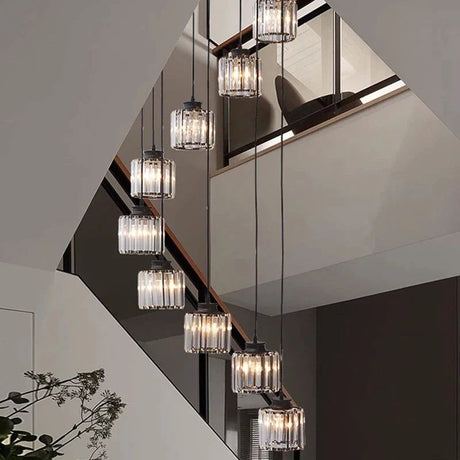 ChandeliersDecor.com-Staircase Chandelier-Elevate Your Space with the Acrylic Crystal Staircase Chandelier Lighting