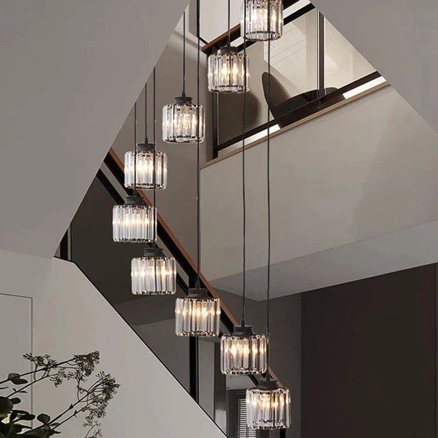 ChandeliersDecor.com-Staircase Chandelier-Elevate Your Space with the Acrylic Crystal Staircase Chandelier Lighting