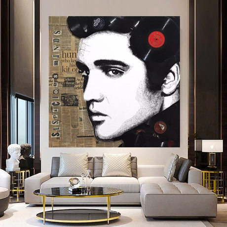 ChandeliersDecor.com-Musicians Wall Art-Elvis Presley Art: Suspicious Minds Canvas Wall Art