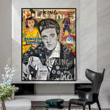 ChandeliersDecor.com-Musicians Wall Art-Elvis Presley Singer Graffiti Canvas Wall Art