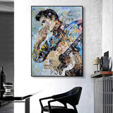 ChandeliersDecor.com-Musicians Wall Art-Elvis Presley Singer Portrait Abstract Magazine Wall Art