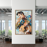 ChandeliersDecor.com-Musicians Wall Art-Elvis Presley Singer Portrait Canvas Painting Abstract Magazine Wall Art