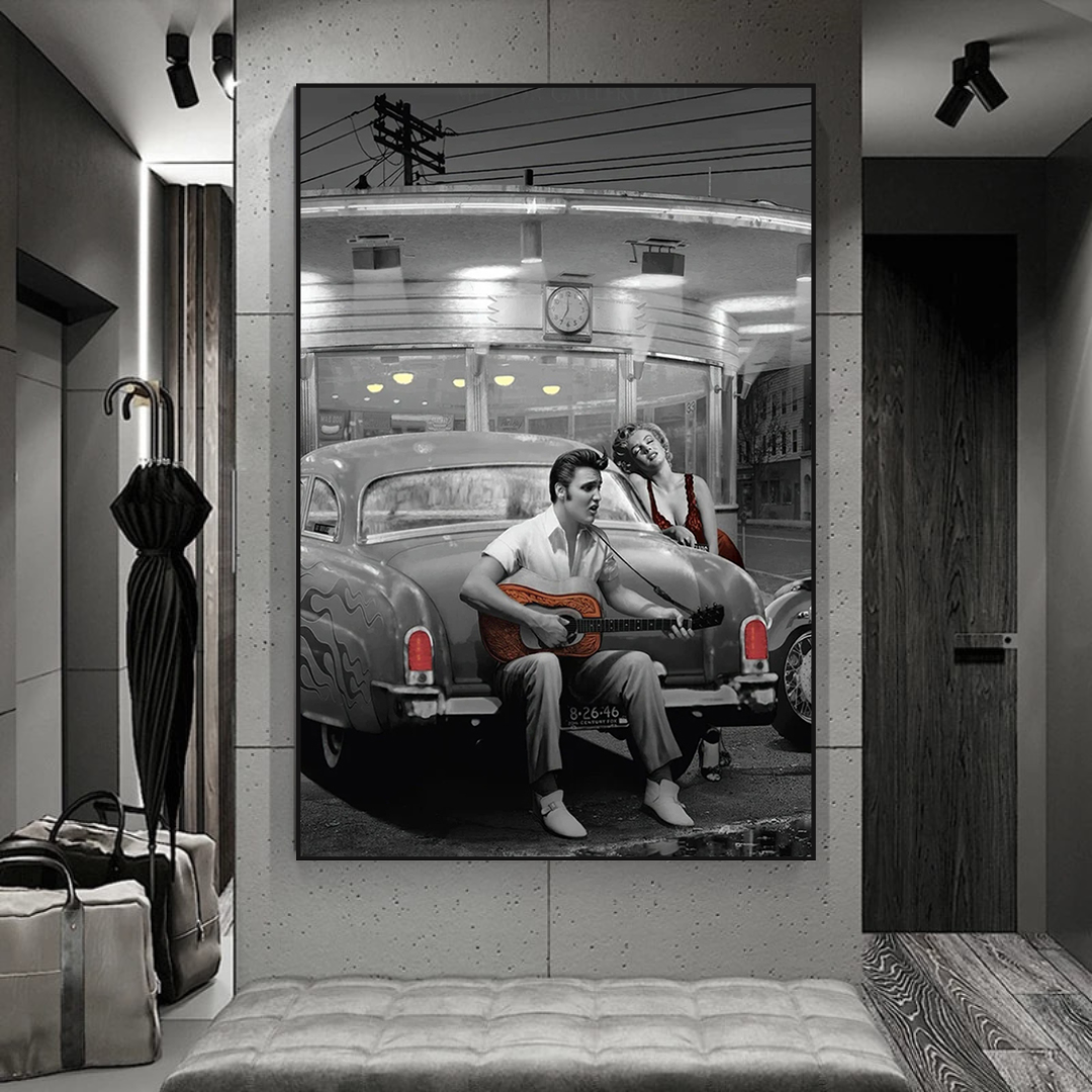 ChandeliersDecor.com-Wall Posters-Enjoying the Ride: Elvis and Marilyn Poster