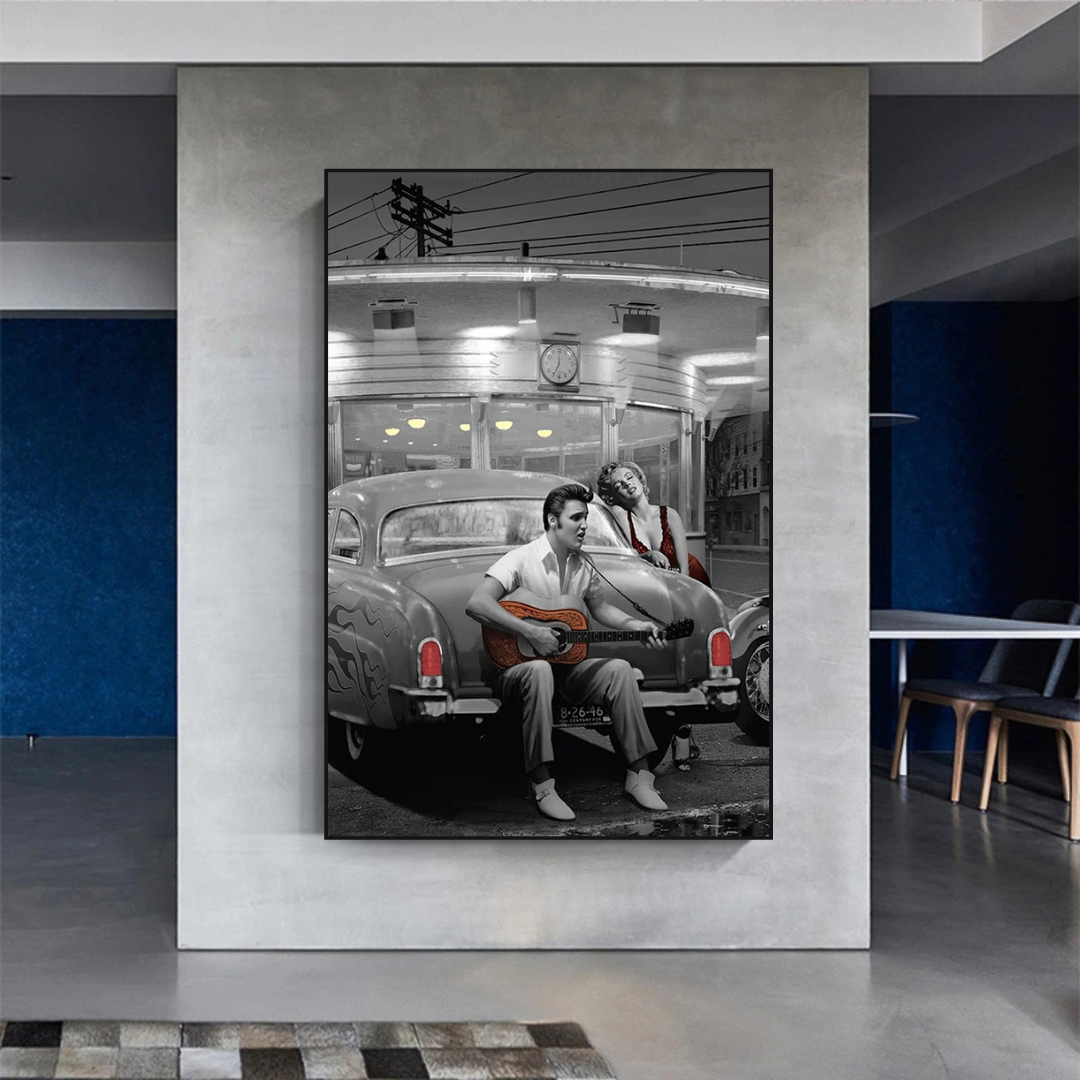 ChandeliersDecor.com-Wall Posters-Enjoying the Ride: Elvis and Marilyn Poster