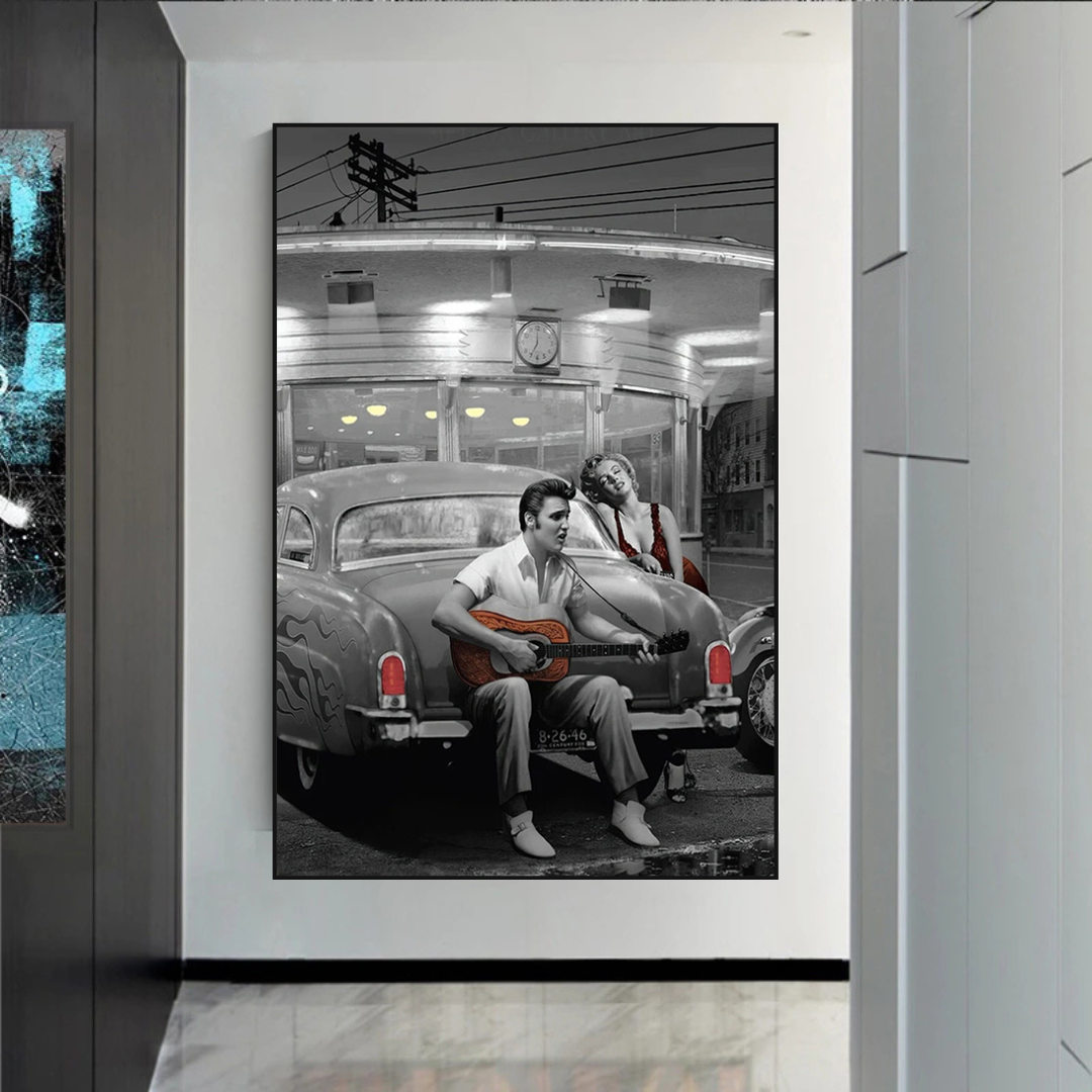 ChandeliersDecor.com-Wall Posters-Enjoying the Ride: Elvis and Marilyn Poster