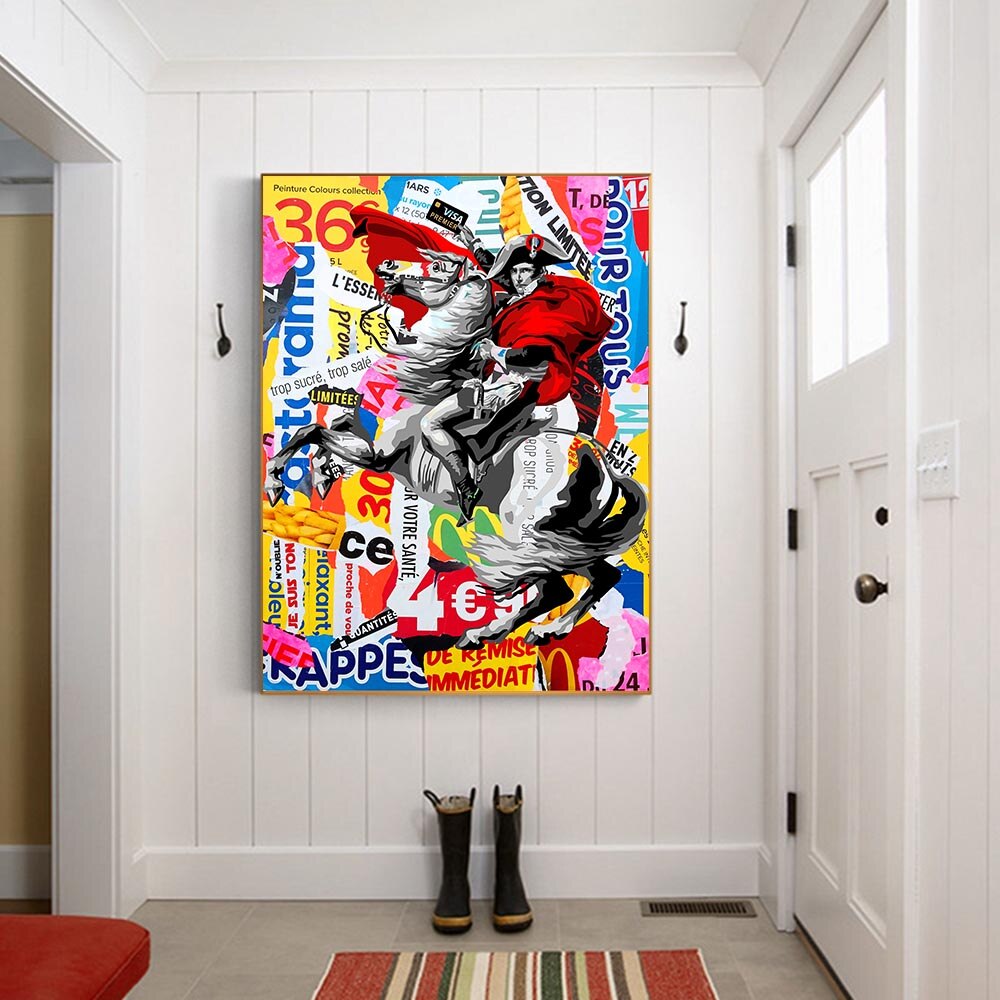 ChandeliersDecor.com-Wall Posters-Famous Painting Napoleon Portrait Horse Oil Painting Canvas Prints Pop Wall Art Posters and Prints Picture for Living Room Home