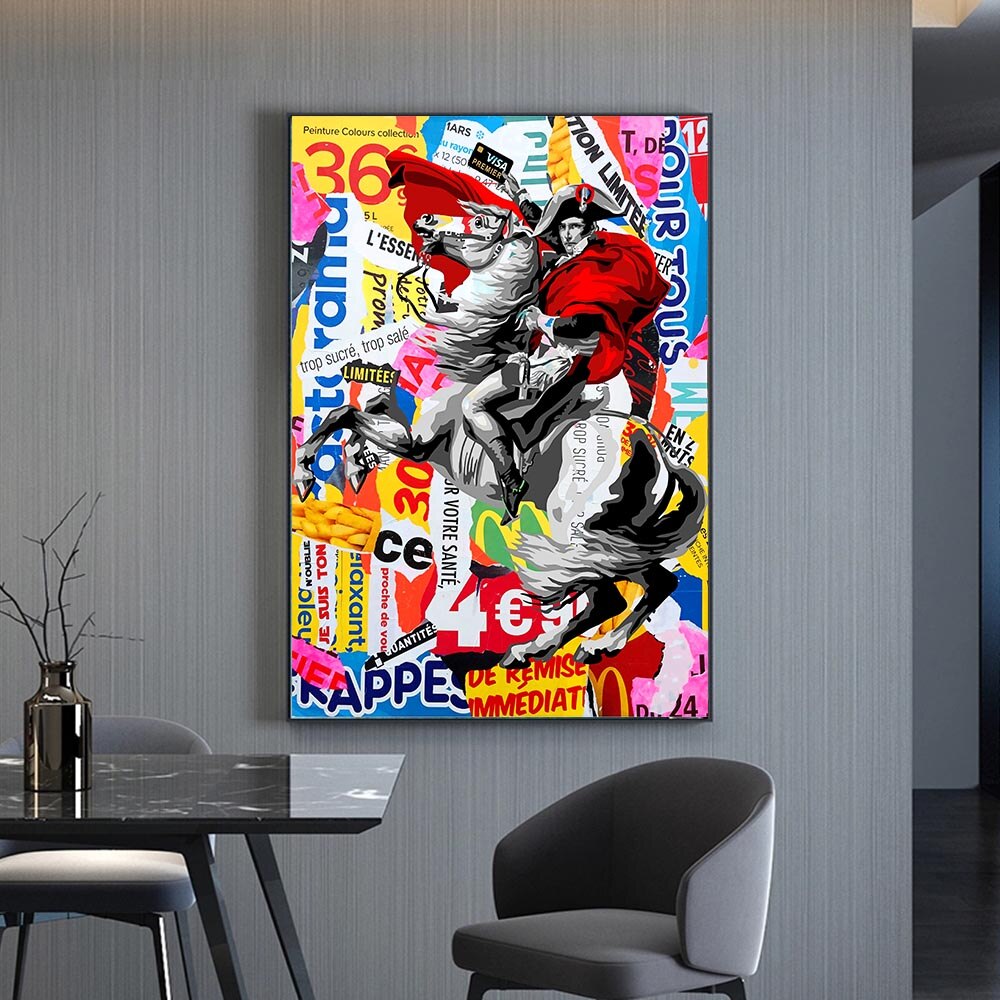 ChandeliersDecor.com-Wall Posters-Famous Painting Napoleon Portrait Horse Oil Painting Canvas Prints Pop Wall Art Posters and Prints Picture for Living Room Home