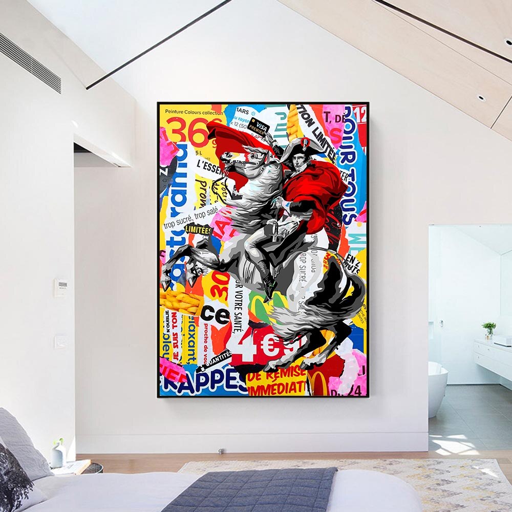 ChandeliersDecor.com-Wall Posters-Famous Painting Napoleon Portrait Horse Oil Painting Canvas Prints Pop Wall Art Posters and Prints Picture for Living Room Home