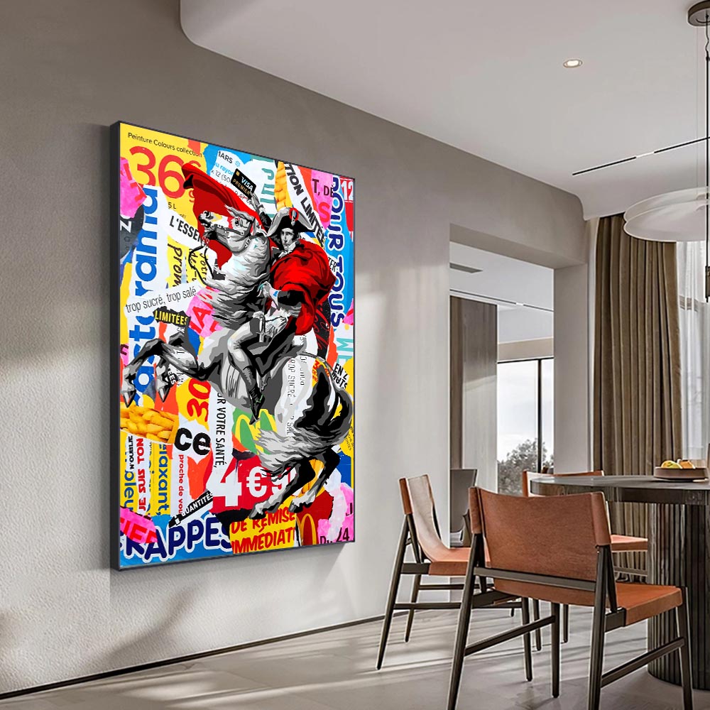 ChandeliersDecor.com-Wall Posters-Famous Painting Napoleon Portrait Horse Oil Painting Canvas Prints Pop Wall Art Posters and Prints Picture for Living Room Home
