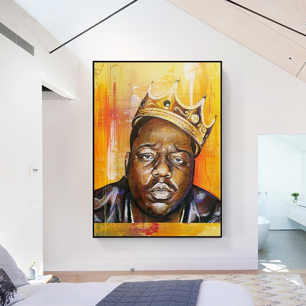 ChandeliersDecor.com-Musicians Wall Art-Famous Rapper Singer: Biggie Smalls Poster Canvas Art