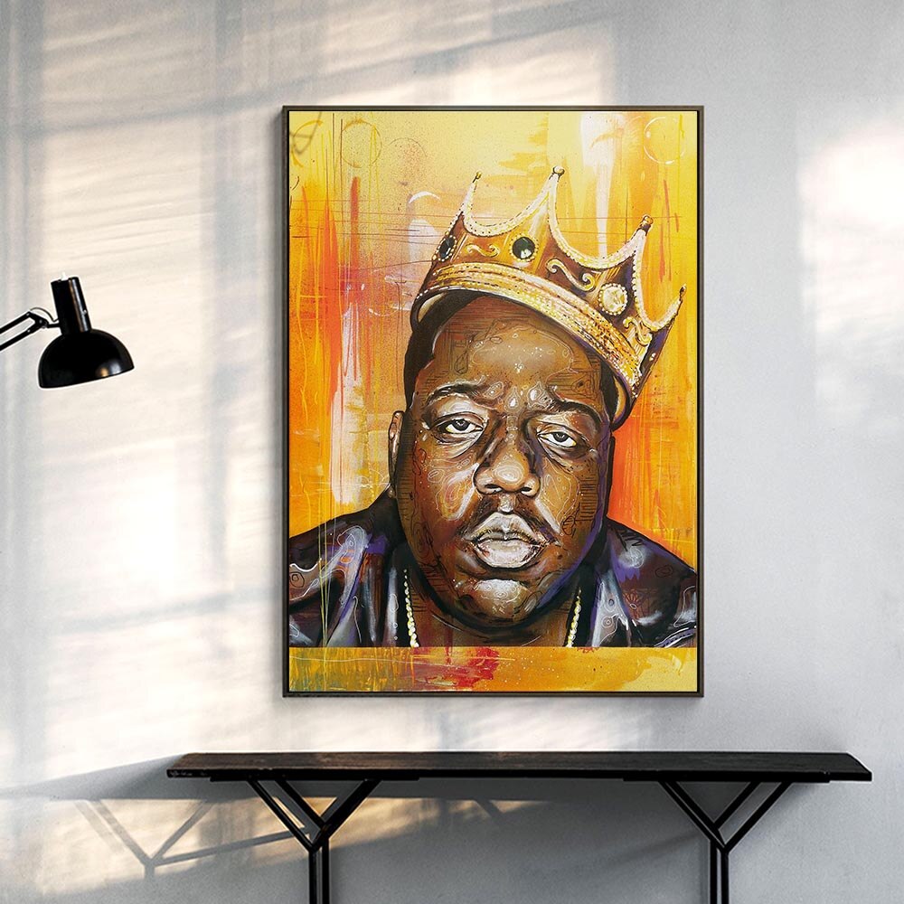 ChandeliersDecor.com-Musicians Wall Art-Famous Rapper Singer: Biggie Smalls Poster Canvas Art