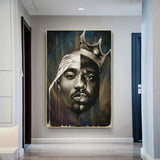 ChandeliersDecor.com-Musicians Wall Art-Famous Rapper Singer Portrait of Tupac Canvas Wall Art