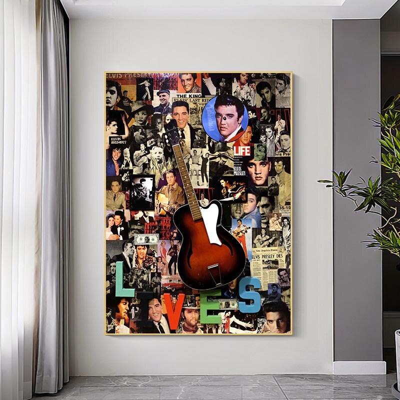 ChandeliersDecor.com-Musicians Wall Art-Famous Singer Elvis Canvas Wall Art