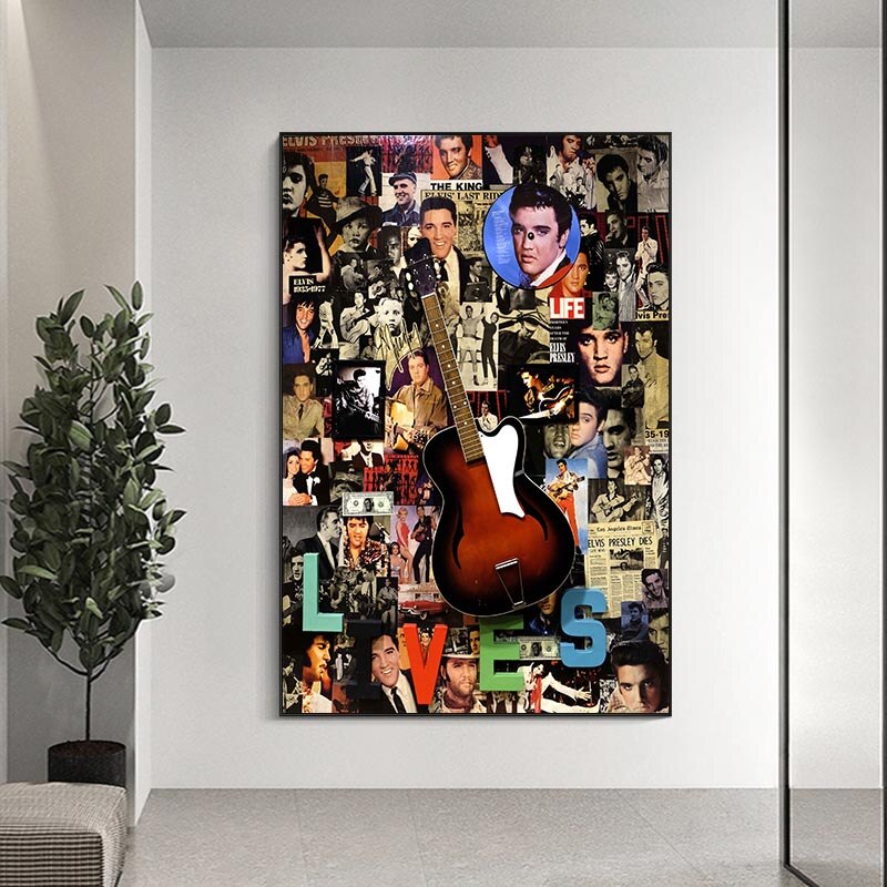 ChandeliersDecor.com-Musicians Wall Art-Famous Singer Elvis Canvas Wall Art