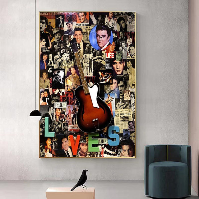 ChandeliersDecor.com-Musicians Wall Art-Famous Singer Elvis Canvas Wall Art
