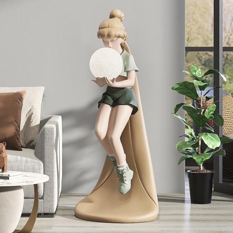 ChandeliersDecor.com-Kids Room Nursery Lighting-Fashion Girl Figure Statue Sculpture Ornament